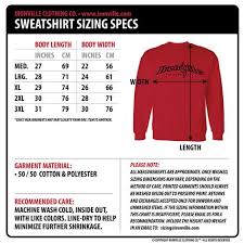 Ironville Size Charts Clothes Sweatshirts Size Chart
