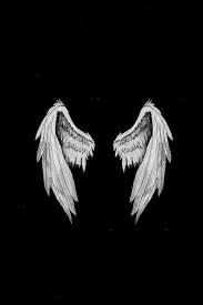 black wallpaper angel wings 500x750