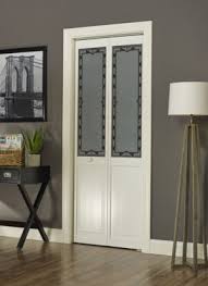 Decorative Glass And Wood Bifold Doors