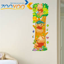 Us 2 47 21 Off Winnie The Pooh Bear Growth Chart Wall Stickers For Kids Room Home Decoration Diy Adesivo De Parede Animal Tree Wall Decals Art In