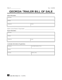 georgia trailer bill of template