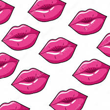 pattern female lips pop art style