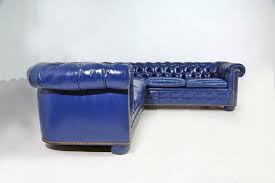 Royal Blue Leather Sofa