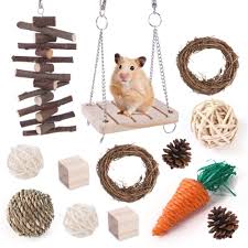 hamster chew toy 13pcs natural wood