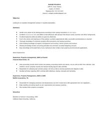 Resume Templates Sample Real Estate Manager Commercial Property