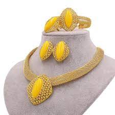 dubai gold necklace earrings