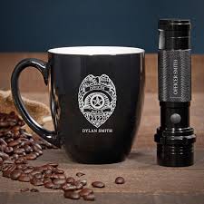 police badge coffee mug custom set of