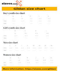 gildan size chart youth kids men