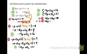 3 Variable System By Substitution