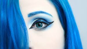 blue glitter witch makeup tutorial