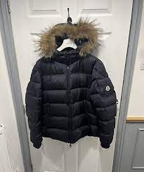 Moncler Marque Jacket Navy Fur Hood