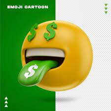 premium psd money face emoji