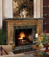 Black And Gold Marble Fireplace
