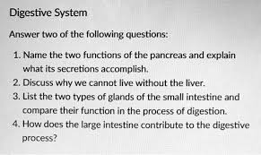 solved digestive system answer two of