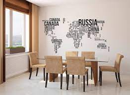 Large World Map Wall Decal Letters