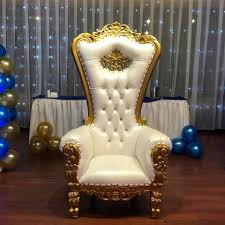 gold trim throne chair x1 on time