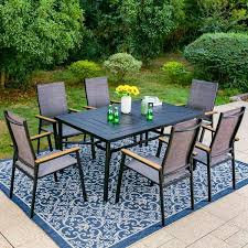 7 Piece Metal Outdoor Patio Dining Set