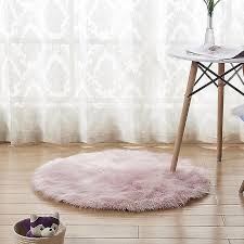 pink plush carpet yoga mat bedside foot
