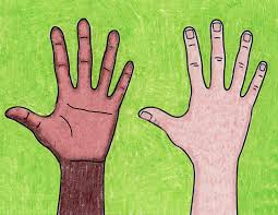 For each finger, draw a pair of straight lines, allowing the lines to converge slightly at the tip. How To Draw Hands Art Projects For Kids