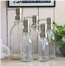 Clear Glass Soap Dispenser Bottles