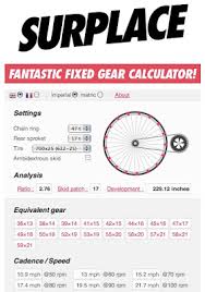 Fixed Gear Blog Fantastic Fixed Gear Calculator