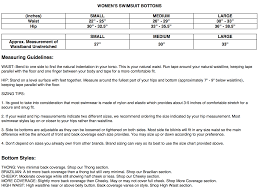 Size Chart Forever Young Swimwear