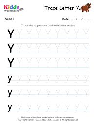 printable tracing letter y worksheet
