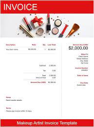 makeup artist invoice template free
