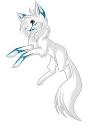 Anime chibi kawaii cute black and white transparent background. White Wolf With Blue Eyes Pretty White Wolf With Blue Eyes Acts Like A Pup Most Of The Time Anime Wolf Wolf Spirit Animal Anime Animals