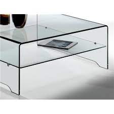 transpa curved glass coffee table