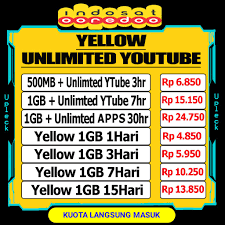 500 mb internet untuk akses internet di jaringan 2g/3g/4g; Kuota Internet Unlimited Dan Yellow Harian Indosat Im3 Tembak Inject Murah Shopee Indonesia