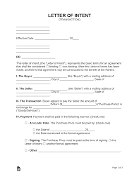 free letter of intent loi templates