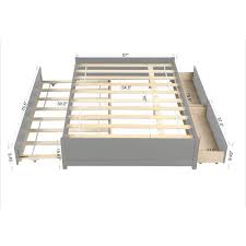 w gray full size wood platform bed