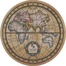 old world map 6ft round rug on