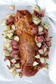 Learn how to bake pork tenderloin. Grilled Herb Crusted Potatoes And Pork Tenderloin Foil Packet Maebells