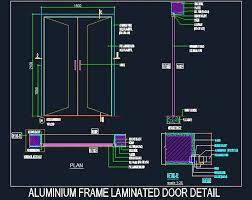 Aluminum Frame Laminated Door Dwg