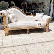 3 Seater Wooden Chaise Lounge Sofa