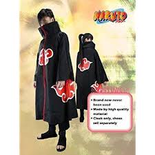 Japanese Anime Naruto Cosplay Costume Akatsuki Ninja Uchiha Itachi Cloak