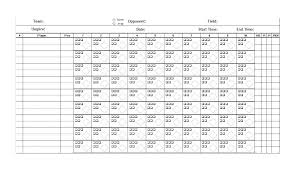 Printable Baseball Score Sheet Template Little League