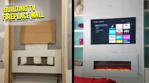 Build A Recessed Tv Fireplace Wall