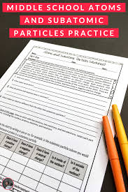 Atoms And Subatomic Particles Worksheet Elly Thorsens