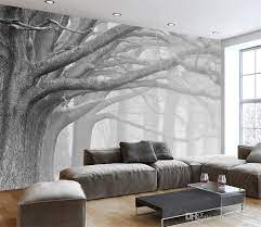 Grey Trees 3d Custom Wall Murals