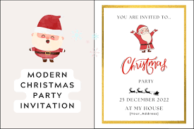 free modern christmas party invitation