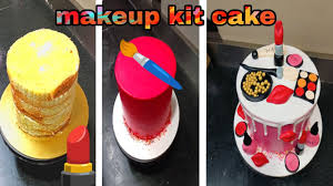 makeup theme cake design without