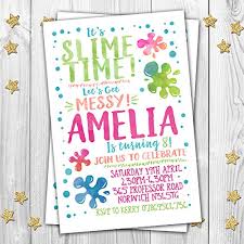 10 Slime Themed Personalised Birthday Party Invitations