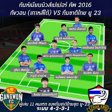 11 ผู้เล่นตัวจริงทีมชาติไทย U23 เจอ กังวอน(เกาหลีใต้) ทันห์เนียนคัพวันนี้ -  Pantip