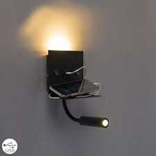 Modern Wall Lamp Black With Usb Port