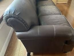 ethan allen leather sofa ebay