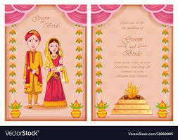 couple on indian wedding invitation