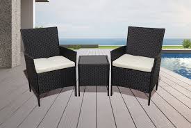 Black Two Chair Garden Furniture Set